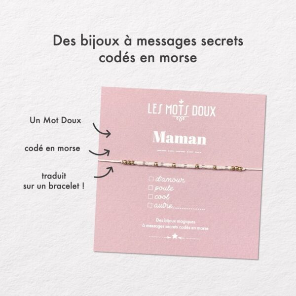 Bracelet LES MOTS DOUX maman - BLANC – Image 3