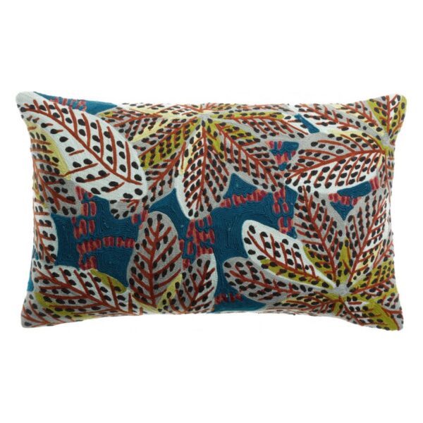 Coussin brodé ARIANE PETROLE