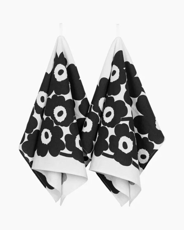 Set de 2 essuies de cuisine MARIMEKKO noir