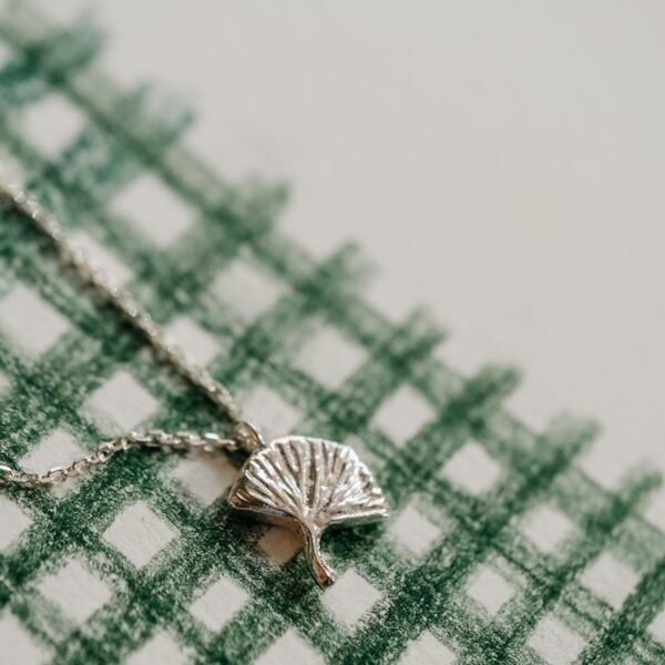 Collier âme d'enfant - ginko (argent)