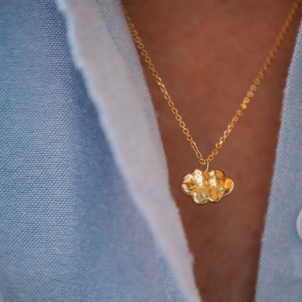 Collier âme d'enfant - nuage  (plaqué or)