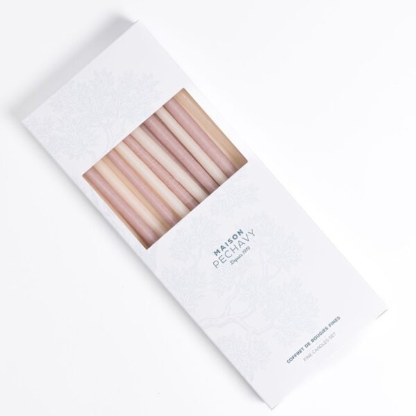 Coffret 20 cierges BOIS DE ROSE