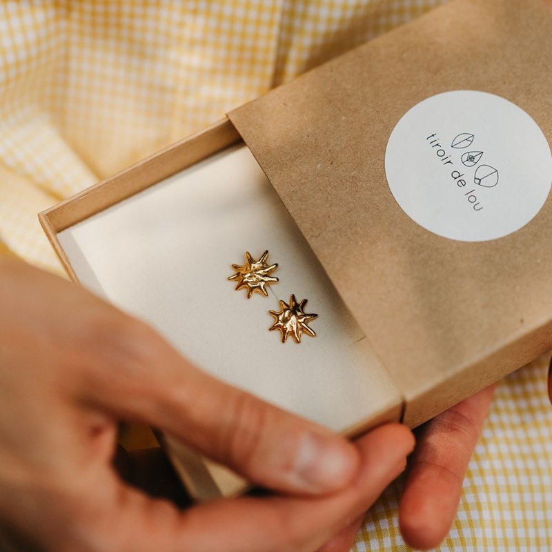 Boucles d'oreilles Solstice (plaqué or) – Image 2