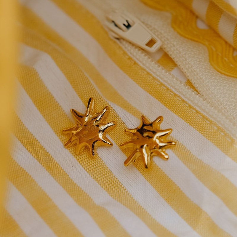 Boucles d'oreilles Solstice (plaqué or) – Image 3