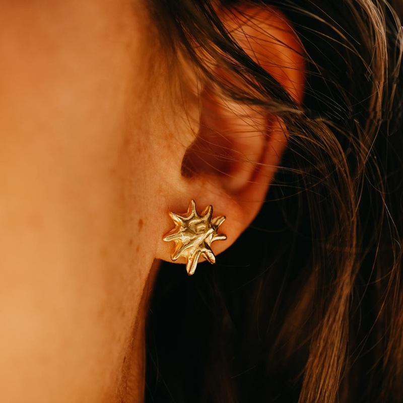 Boucles d'oreilles Solstice (plaqué or)