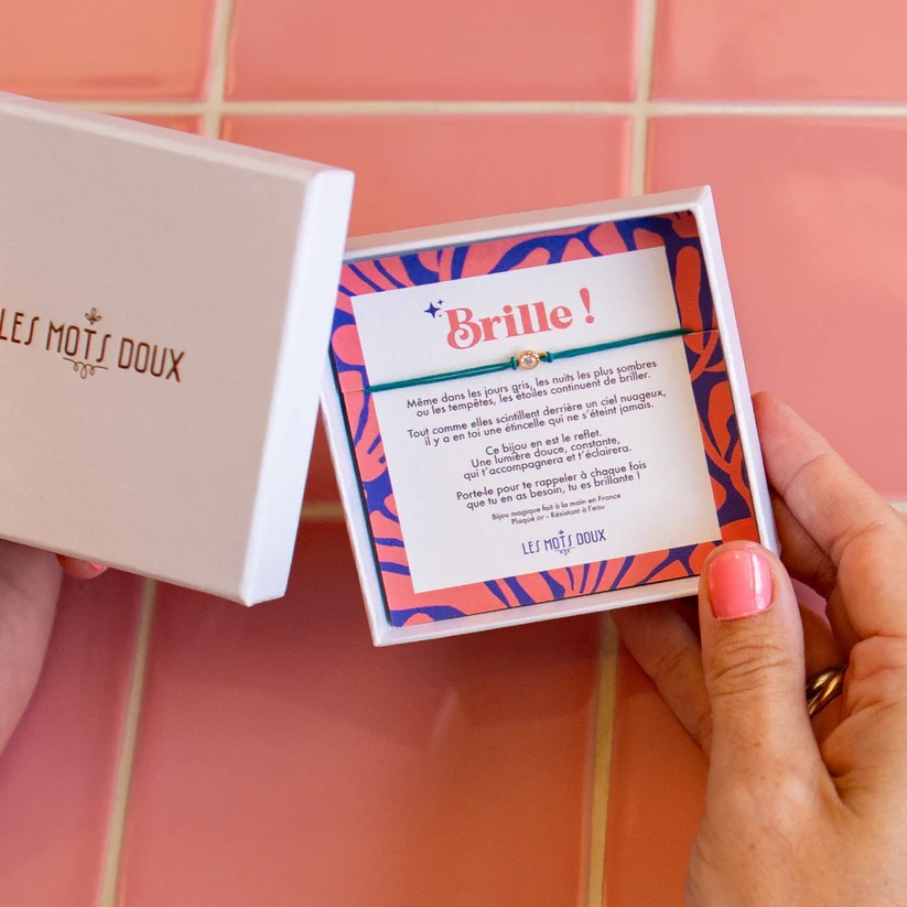 Bracelet LES MOTS DOUX - brille emeraude/or