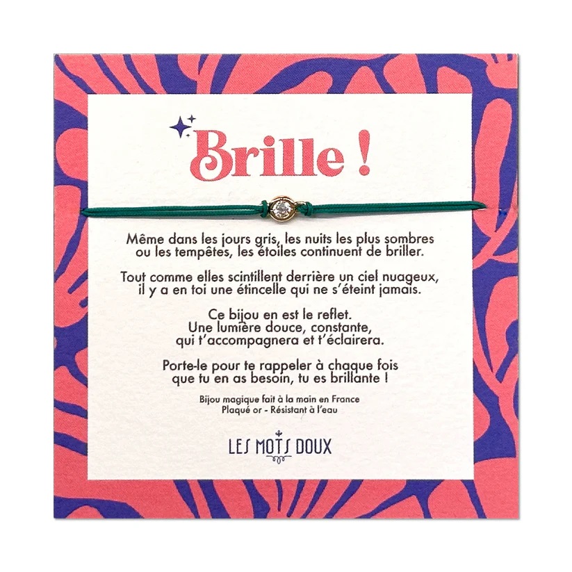 Bracelet LES MOTS DOUX - brille emeraude/or – Image 2