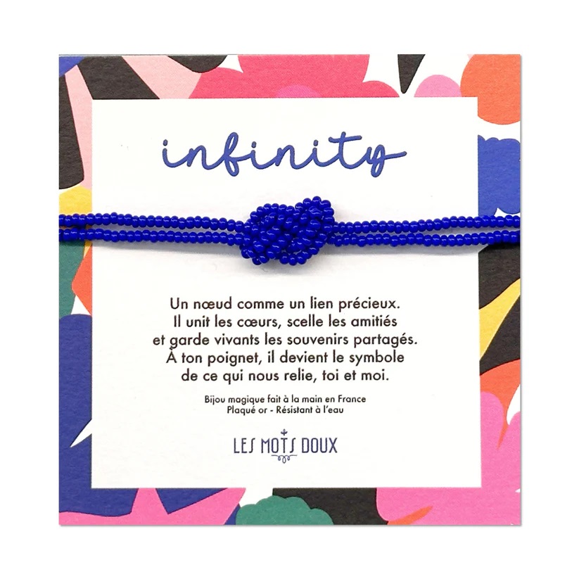 Bracelet LES MOTS DOUX - infinity cobalt
