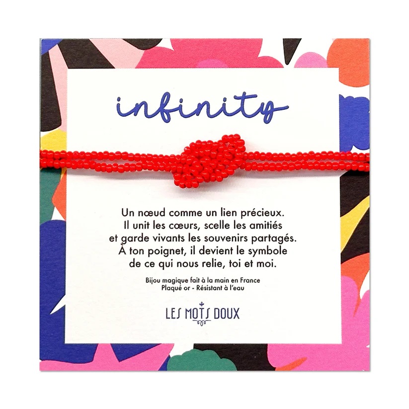 Bracelet LES MOTS DOUX - infinity rouge – Image 2