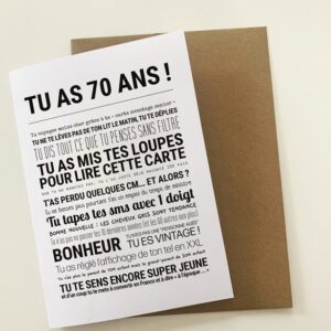 Carte TU AS 70 ANS