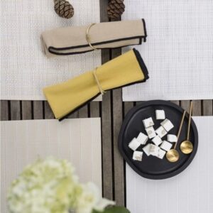 Set de table CANNA NEIGE/OR