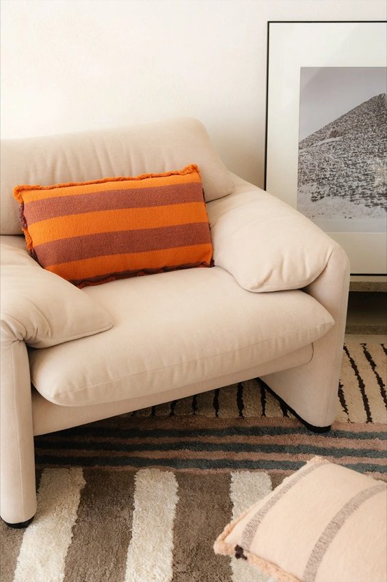 COUSSIN RECTANGULAIRE LINES TERRACOTTA