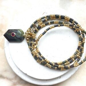 Sautoir MARGOT kaki